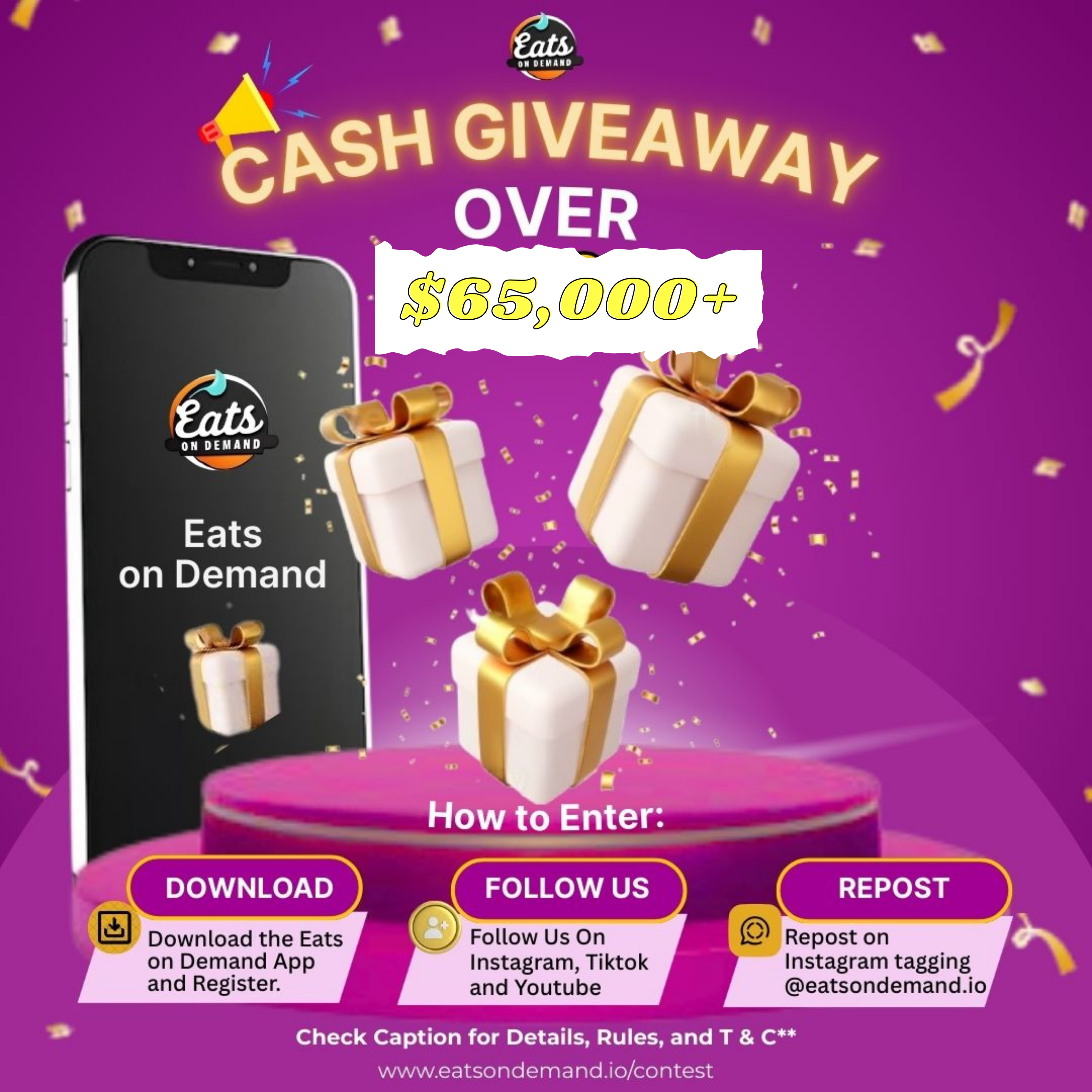 Cash Giveaway Contest Eats On Demand